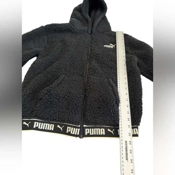 Puma Kids Vibe Check Faux Shearling Zip Hoodie Large NWT - Picture 7 of 12